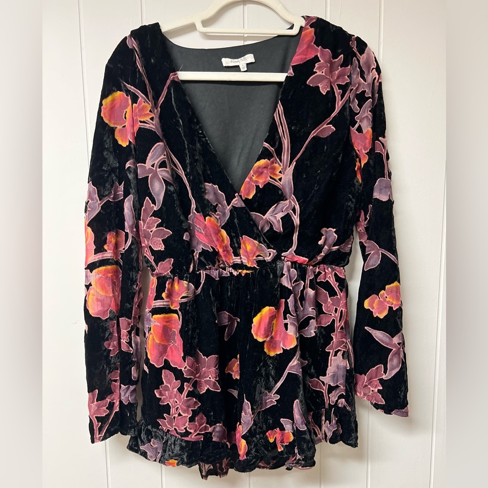 Honey Belle Velvet Romper